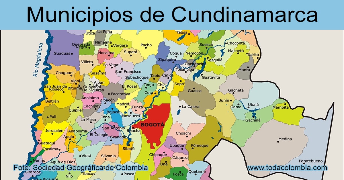 Municipios departamento Cundinamarca face